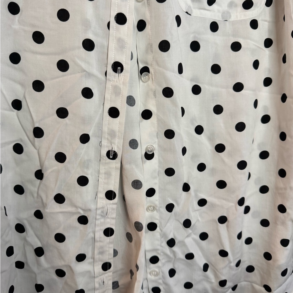 Velvet Heart White Button-Down Shirt with Black Polka Dots - Picture 6 of 8